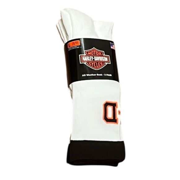 Harley-Davidson All Weather Varsity Letter Socks, 2 Pairs, Size L, NWT - Picture 2 of 7